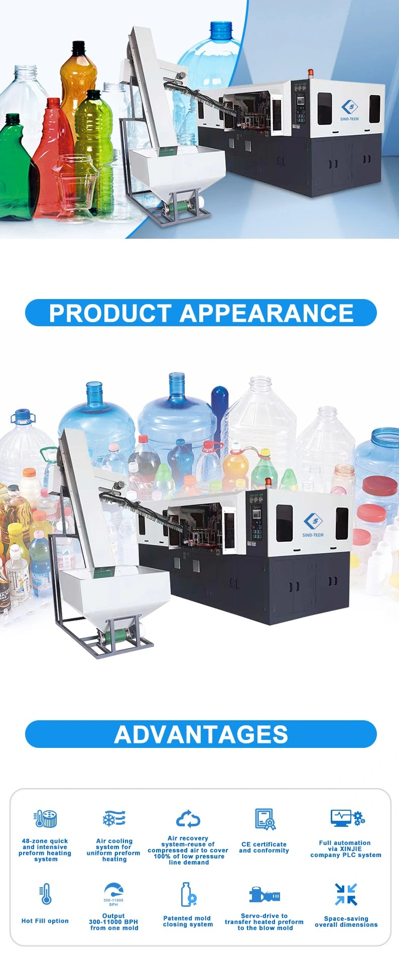 Saving Energy 2023 Good Price Plastic Bottled Water Alcohol Liquid Bottle Moulding Blower Equipment Preformed Bottle Blow Blowing Machine